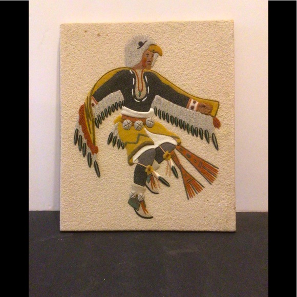 Vintage 12x10in Native Eagle Dancer Artwork - Picture 1 of 4